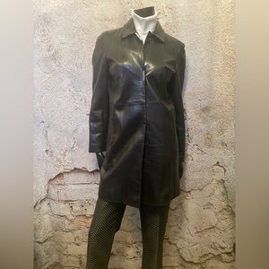 B2 Black Long Leather Jacket